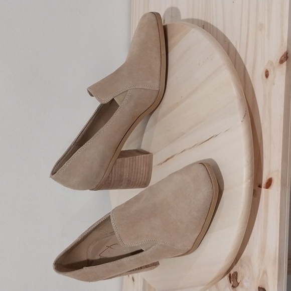 Anthropologie Joie Wevenly Pumps Loafer Sz 8.5 Suede Leather Block Stocked Heel - Picture 9 of 12